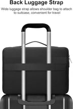 MOSISO 360 Protective Laptop Case 13.3 inch, 13-13.3 inch Laptop Sleeve Compatible with MacBook Air/Pro 13 / Pro 14, HP Dell ASUS Lenovo, Side Open Bag with 2 Raised&1 Flapover Pockets, Black