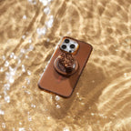 PopSockets iPhone 15 Phone Case with MagSafe, Wireless Charging Compatible, Neutral - Amber