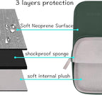 MOSISO Laptop Case 13.3 inch, 13-13.3 inch Laptop Sleeve Bag Compatible with MacBook Air/Pro 13 / Pro 14, HP Dell ASUS Lenovo Notebook, Neoprene Computer Sleeve Bag with Small Case, Midnight Green