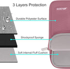 MOSISO Laptop Case 15 inch, 15 inch Laptop Sleeve Compatible with MacBook Air 15 M4 A3241 M3 A3114 M2 A2941 2025 2024 2023,Dell XPS 15,Polyester Vertical Computer Sleeve Bag with Pocket, Dusty Rose