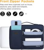 MOSISO 360 Protective Laptop Case 15 inch, Laptop Sleeve Compatible with MacBook Air 15 M4 A3241 M3 A3114 M2 A2941 2025-2023, Dell XPS 15, Side Open Bag with 2 Raised&1 Flapover Pockets, Navy Blue