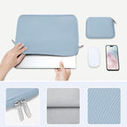 MOSISO Laptop Case 15 inch, 15 inch Laptop Sleeve Bag Compatible with MacBook Air 15 M4 A3241 M3 A3114 M2 A2941 2025 2024 2023, Dell XPS 15, Neoprene Computer Sleeve Bag with Small Case, Airy Blue