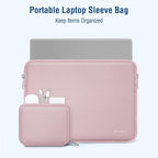 MOSISO Laptop Case 13.3 inch, 13-13.3 inch Laptop Sleeve Bag Compatible with MacBook Air/Pro 13 / Pro 14, HP Dell ASUS Lenovo Notebook, Neoprene Computer Sleeve Bag with Small Case, Baby Pink