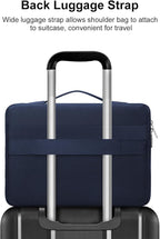 MOSISO 360 Protective Laptop Case 13.3 inch, 13-13.3 inch Laptop Sleeve Compatible with MacBook Air/Pro 13 / Pro 14, HP Dell ASUS Lenovo, Side Open Bag with 2 Raised&1 Flapover Pockets, Navy Blue