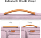 MOSISO 360 Protective Laptop Case 13.3 inch, 13-13.3 inch Laptop Sleeve Compatible with MacBook Air/Pro 13 / Pro 14,HP Dell Acer ASUS,Side Open Carrying Case with 4 Zipper Pockets&Handle, Pastel Pink