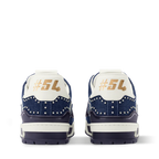 Louis Vuitton LV Trainer Indigo Blue Denim Sneakers with Swarovski Pearls