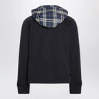 Burberry - Blue reversible cotton jacket with Check pattern