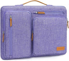 MOSISO 360 Protective Laptop Case 15 inch, 15 inch Laptop Sleeve Compatible with MacBook Air M4 M3 M2 2025 2024 2023, Dell XPS Plus, Side Open Carrying Case with 4 Zipper Pockets&Handle, Purple