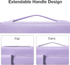 MOSISO 360 Protective Laptop Case 13.3 inch, 13-13.3 inch Laptop Sleeve Compatible with MacBook Air/Pro 13 / Pro 14, HP Dell ASUS Lenovo, Side Open Bag with 2 Raised&1 Flapover Pockets, Purple