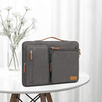 MOSISO 360 Protective Laptop Case 13.3 inch, 13-13.3 inch Laptop Sleeve Compatible with MacBook Air/Pro 13 / Pro 14,HP Dell Acer ASUS,Side Open Carrying Case with 4 Zipper Pockets&Handle, Taupe Gray