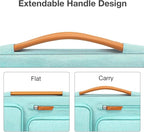 MOSISO 360 Protective Laptop Case 15 inch, 15 inch Laptop Sleeve Compatible with MacBook Air M4 M3 M2 2025 2024 2023, Dell XPS Plus, Side Open Carrying Case with 4 Zipper Pockets&Handle, Aqua Green