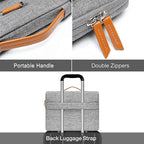 MOSISO 360 Protective Laptop Case 15 inch, 15 inch Laptop Sleeve Compatible with MacBook Air M4 M3 M2 2025 2024 2023, Dell XPS Plus, Side Open Carrying Case with 4 Zipper Pockets&Handle, Gray