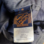 LOUIS VUITTON Monogram Embroidered Denim Jacket | Corduroy Collar | Dark Indigo | EU 46–52