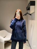 110354  New men's and women's jacquard holiday patchwork hooded jacket clothes
