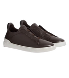 ZEGNA Triple Stitch Low-Top Sneaker Dark Brown
