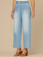 "Ab"leisure Skyrise Drawstring Double Pocket Petite Barely Barrel Jean