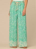 "Ab"leisure Skyrise Rope Belt Spade Pocket Printed Wide Leg Pants