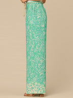 "Ab"leisure Skyrise Rope Belt Spade Pocket Printed Wide Leg Pants