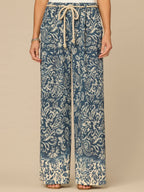 "Ab"leisure Skyrise Rope Belt Spade Pocket Printed Wide Leg Pants