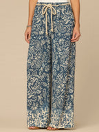 "Ab"leisure Skyrise Rope Belt Spade Pocket Printed Wide Leg Pants