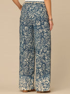 "Ab"leisure Skyrise Rope Belt Spade Pocket Printed Wide Leg Pants