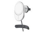 Belkin - Car wireless charging holder - magnetic with Qi2 + car power adapter - 15 Watt - Fast Charge - gray WIC008BTGR-V2