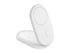 Belkin - Wireless charging stand - magnetic, foldable, with Qi2 + AC power adapter - 15 Watt - Fast Charge - white WIZ028TTWH