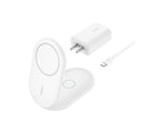 Belkin - Wireless charging stand - magnetic, foldable, with Qi2 + AC power adapter - 15 Watt - Fast Charge - white WIZ028TTWH