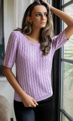 Cassandra Cable Sweater - Silk & Cashmere