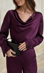 Claudia Silk Cowl Neck Blouse