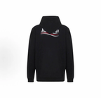 Balenciaga Wave Logo Pullover Hoodie Oversized Unisex Black Sweatshirt