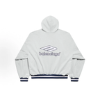 Balenciaga Varsity Sport Logo Hoodie Oversized Unisex Light Grey Sweatshirt
