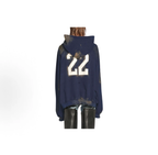 Balenciaga Vintage Distressed Zip‑Up Hoodie Oversized Unisex Navy Sweatshirt Number 22