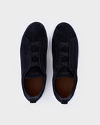 Black Suede Triple Stitch Sneakers