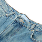3.Paradis Wide Leg Padded Jeans (Washedblue)