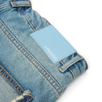 3.Paradis Wide Leg Padded Jeans (Washedblue)