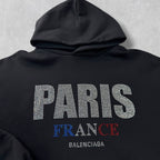 Balenciaga Paris Strass Cropped Hoodie  Women
