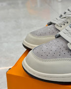 Louis Vuitton x Nike Air Jordan 1 Low Shadow Grey Suede (Custom)