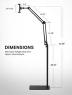 Lamicall Tablet Floor Stand Flexible Arm Holder Multi Angle