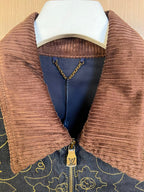 LOUIS VUITTON Monogram Embroidered Denim Jacket | Corduroy Collar | Dark Indigo | EU 46–52