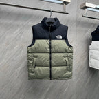 110429  Men's and women's classic high and full embroidered logo down vest clothes on the north side