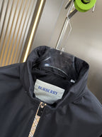 Burberry Black Check-Trim Hooded Jacket
