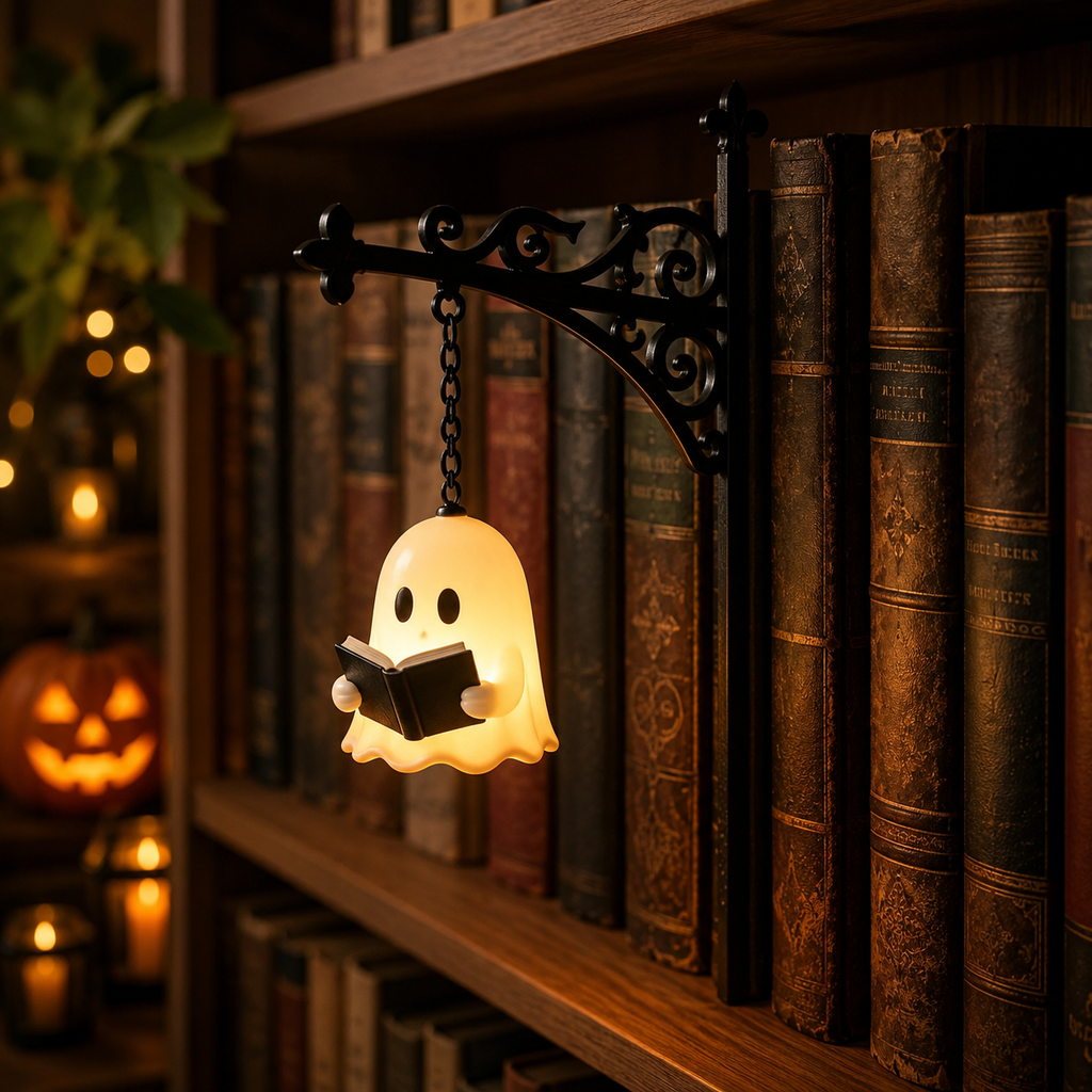 Halloween Bookshelf Hook Light – Spooky Cute LED Shelf Decor For Book Lovers