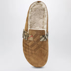Burberry - Urchin clog in shearling Check jute