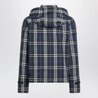 Burberry - Blue reversible cotton jacket with Check pattern