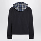 Burberry - Blue reversible cotton jacket with Check pattern