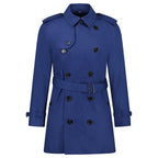 Burberry 'Brockham' Double Breasted Belted Trench Jacket Navy