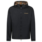 Burberry 'Stanford' Zip-Up Check Reversible Hooded Jacket Black & Check