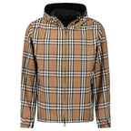 Burberry 'Stanford' Zip-Up Check Reversible Hooded Jacket Black & Check