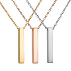 IL - Custom Engraved Square Pendant Necklace